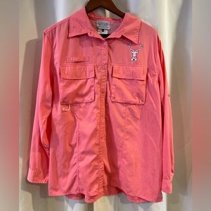 Jadelynn Brooke Deerly Southern Attire PINK BUTTON-UP Size Large